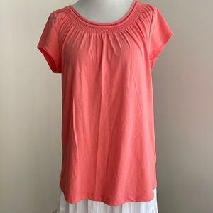 Cap sleeve decorative collar tee shirt by Basic edition women’s Large